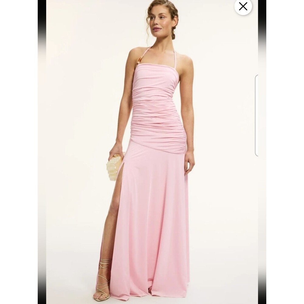 Elle Zeitoune Cole Pink Halter Gown Size XS